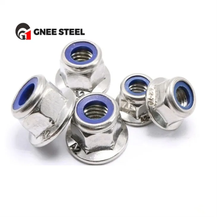 Dado di bloccaggio in nylon con flangia esagonale DIN 1663